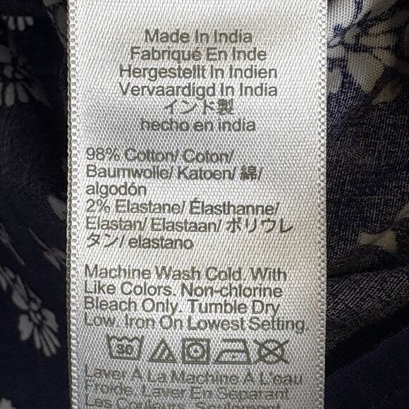 J. Crew Womens Navy Blue Blouse Size Small Cotton Poplin Cap Sleeve V Neck - Picture 6 of 8